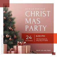 Minimalist Christmas Party Instagram Post template