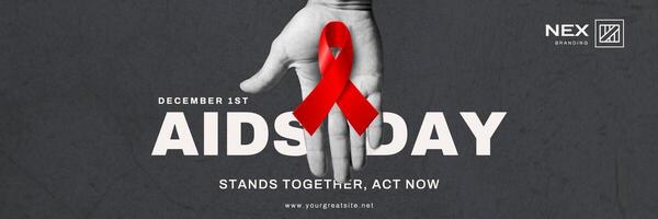 world aids day social media header for twitter template