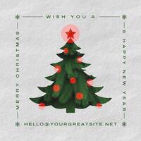 Minimalist Merry Christmas and Happy New Year Greeting for Instagram Post template