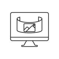 social media concept line icon. Simple element illustration. social media concept outline symbol design. vector
