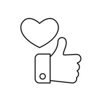 like concept line icon. Simple element illustration. like concept outline symbol design. vector