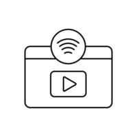 streaming concept line icon. Simple element illustration. streaming concept outline symbol design. vector