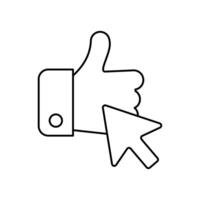 click like concept line icon. Simple element illustration. click like concept outline symbol design. vector