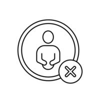 delete user concept line icon. Simple element illustration. delete user concept outline symbol design. vector