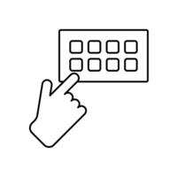 pin code concept line icon. Simple element illustration. pin code concept outline symbol design. vector