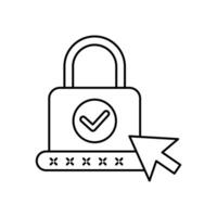 password concept line icon. Simple element illustration. password concept outline symbol design. vector