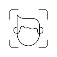 face detection concept line icon. Simple element illustration. face detection concept outline symbol design. vector