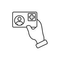 health card concept line icon. Simple element illustration. health card concept outline symbol design. vector
