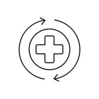 recover concept line icon. Simple element illustration. recover concept outline symbol design. vector