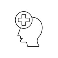 mental health concept line icon. Simple element illustration. mental health concept outline symbol design. vector