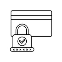 secured payment concept line icon. Simple element illustration. secured payment concept outline symbol design. vector