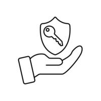 permission concept line icon. Simple element illustration. permission concept outline symbol design. vector