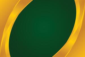 Green background template with golden shape vector