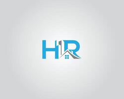 HR initial monogram building logo for real estate with creative style design template. vector