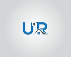 UR initial monogram building logo for real estate with creative style design template. vector