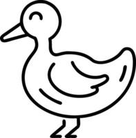 A black and white art of a duck vector