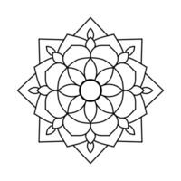 Complex Mandala with Geometric Shapes for Coloring Book Page vector