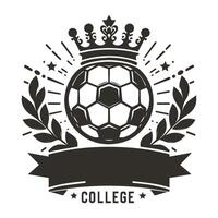 A soccer ball with a crown and laurels on it vector