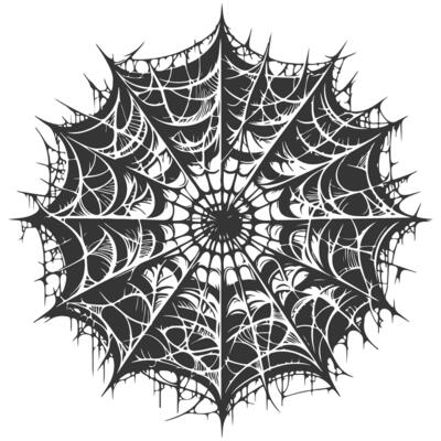 Spider web tattoo design illustration