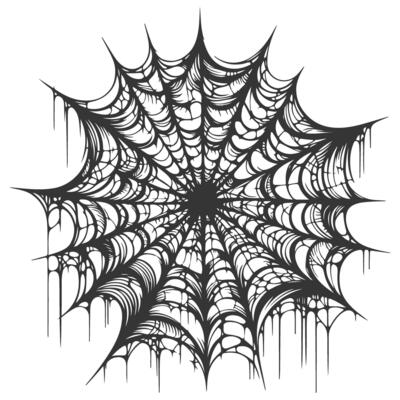 Spider web with dripping paint