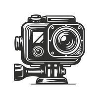 Retro Style Action Camera Sketch vector