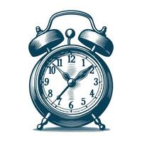 An alarm clock is shown in a drawing vector