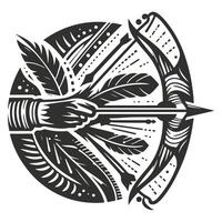 Stylized Bow and Arrow Sketch vector