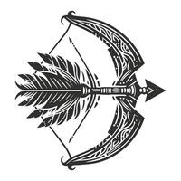 Hand Drawn Traditional Bow and Arrow vector