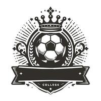A soccer ball with a crown and ribbon in the middle vector