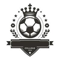 A soccer ball with a crown and ribbon on a white background vector
