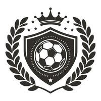 A soccer ball with a crown and laurel wreath vector