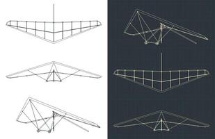 Hang glider blueprints vector