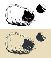 Catcher's mitt and a ball vector