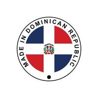 MADE IN Dominican circle stamp with flag vector