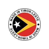 MADE IN Timor Leste circle stamp with flag vector