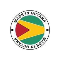 MADE IN Guyana circle stamp with flag vector