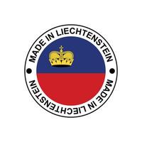 MADE IN Liechtenstein circle stamp with flag vector