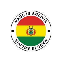 MADE IN Bolivia circle stamp with flag vector