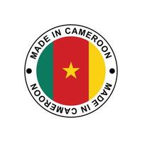 MADE IN Cameron circle stamp with flag vector