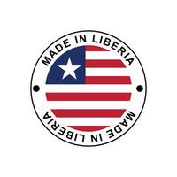 MADE IN Liberia circle stamp with flag vector
