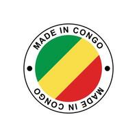 MADE IN Congo circle stamp with flag vector