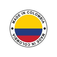 MADE IN Colombia circle stamp with flag vector