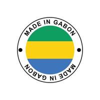 MADE IN Gabon circle stamp with flag vector