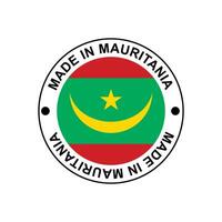 MADE IN Mauritania circle stamp with flag vector