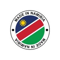 MADE IN Namibia circle stamp with flag vector