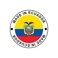 MADE IN Ecuador circle stamp with flag vector