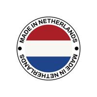 MADE IN Netherlands circle stamp with flag vector