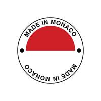 MADE IN Monaco circle stamp with flag vector