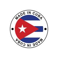 MADE IN Cuba circle stamp with flag vector