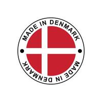 MADE IN Denmark circle stamp with flag vector